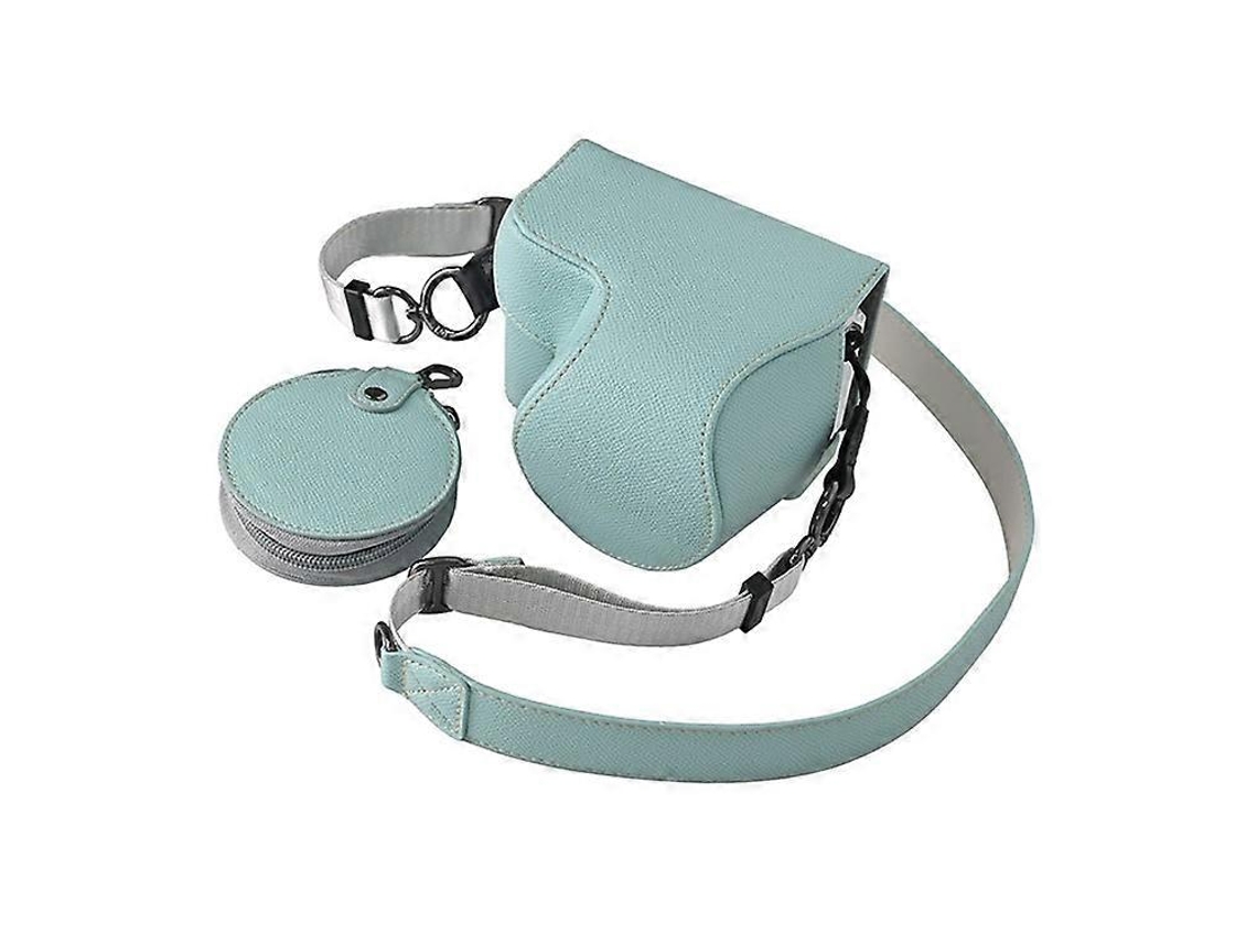 Estuche de cuero sintético texturizado compatible con Sony Zv E10 II con orificio para batería, correa y bolsa para guardar lentes Facpoet
