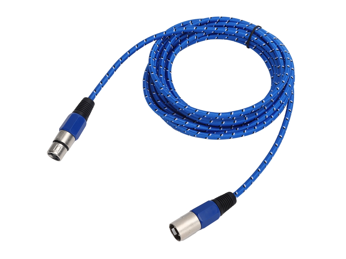 Cable De Micrófono Xlr Macho A Hembra, 3 Pines, Cubierta De Tela, Azul, 5 M/16,4 Pies, Accesorio De Audio