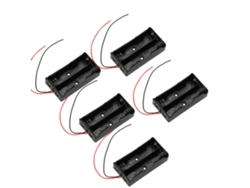 5 Estuches De Plástico Negro Con Cables Para 2 Baterías 18650