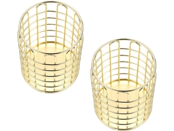 Solustre Porta-canetas Cilíndrico De Metal Aramado, 2 Peças, Organizador Para Pincéis De Maquiagem, Canetas, Régua,