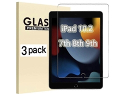 Película protectora de vidrio templado para Apple iPad 7, 8, 9, 10.2 (2019, 2020, 2021, 7.ª, 8.ª y 9.ª generación) (paquete de 3)