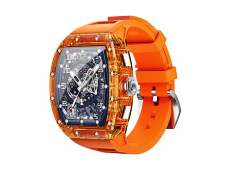 Smartwatch OHPA WS6 espelho transparente shell superfície gradiente NFC frequência cardíaca ao ar livre movimento laranja