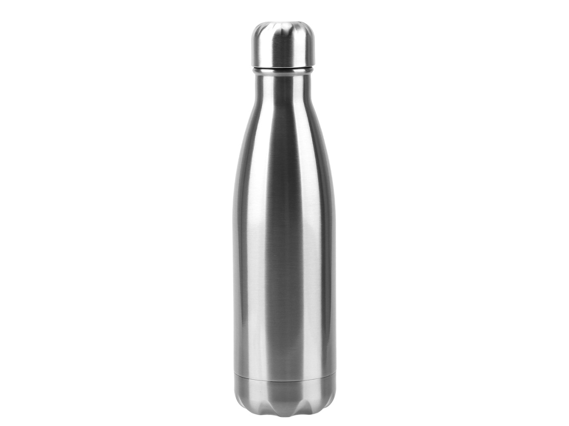 Taza térmica de acero inoxidable de 500 ml, libre de BPA, doble pared (plateada).