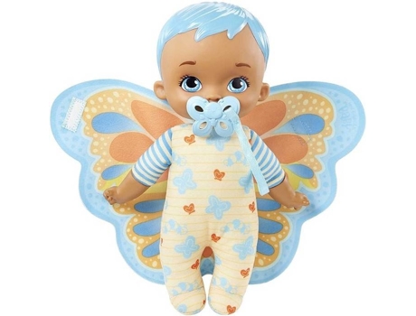 Muñeca Bebé Mariposa envuelve y acurruca azul my garden baby de jugar mattel edad 3