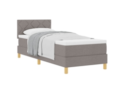 Maison Exclusive - Cama Tipo Box Spring Con Colchón Taupé 80 X 200 Cm Tela