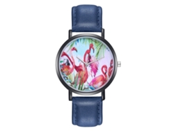 Reloj De Pulsera De Moda Para Mujer Con Correa De Piel Sintética Y Esfera Redonda, Movimiento De Cuarzo Analógico (azul).