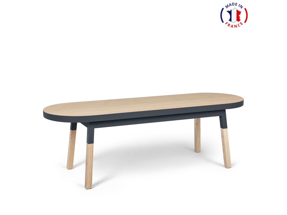 Mesa de Centro MON PETIT MEUBLE FRANÇAIS (Gris Chocolate Tanis - Madera - 140 x 45 x 45 cm)