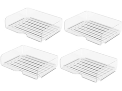 Organizador de papel apilable de 4 niveles, bandeja para papel, accesorios de oficina Gokoco
