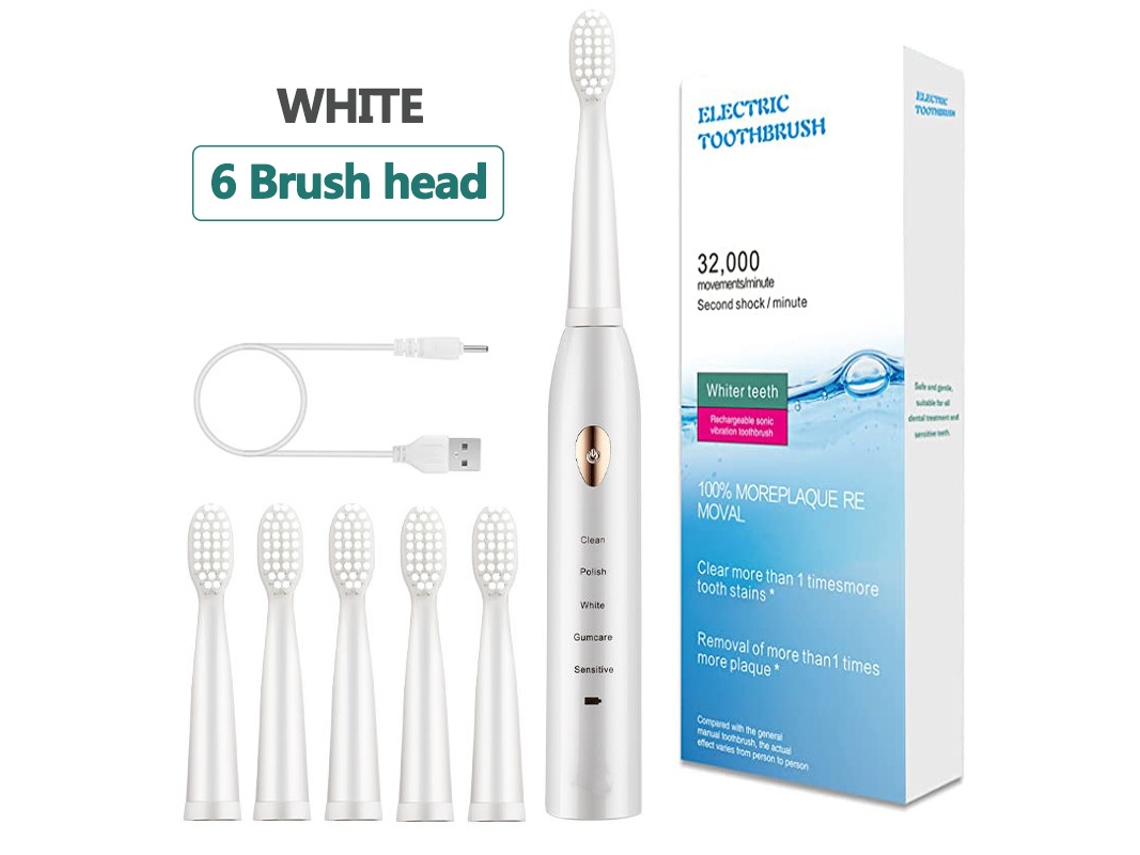 Cepillo de Dientes Eléctrico TRUMSEN X-1 Plus Blanco (32000 Rpm - 5 Modos - Recargable)