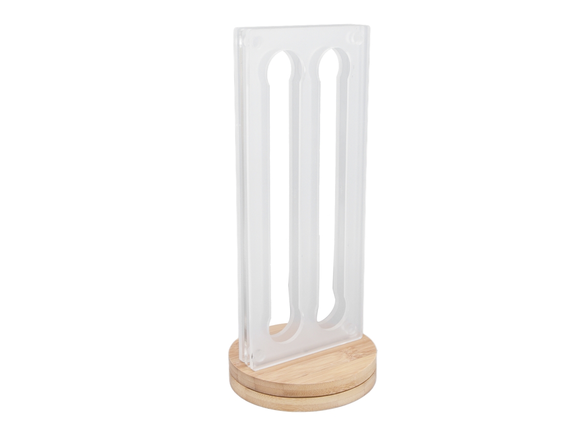 Soporte Para Cápsulas De Café De Bambú Y Acrílico Con Capacidad Para 28 Cápsulas - Organizador De Cocina