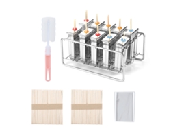 10 moldes de acero inoxidable 304 para helados y paletas con cabeza redonda. Color como se muestra en la imagen.