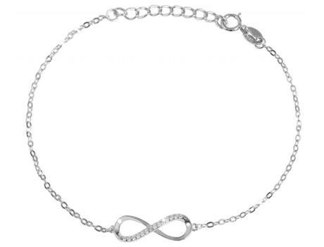Pulsera Florica Plateada en Plata de Ley 925 con Circonias Bañada en Rodio 17.3 Cm