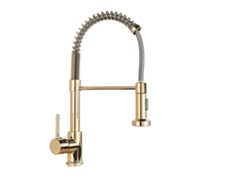 Grifo de cocina de doble modo, caño extraíble, rotación de 360°, color dorado OEM