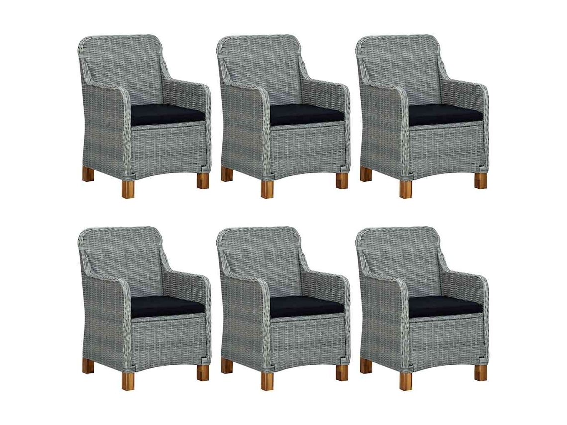 Maison Exclusive - Juego De Comedor Para Jardín 9 Piezas Gris Claro