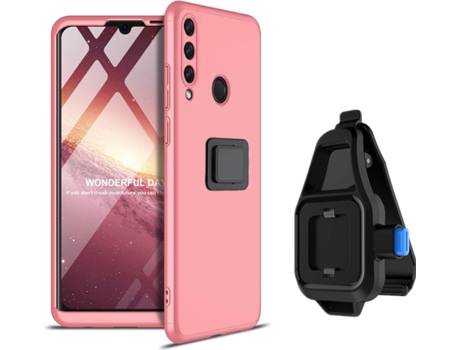 Funda Huawei Y6P Slim Armor 360º con Soporte para la Cintura Rosa