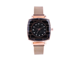 Reloj De Pulsera De Cuarzo Informal Para Mujer Con Brazalete De Malla De Oro Rosa.