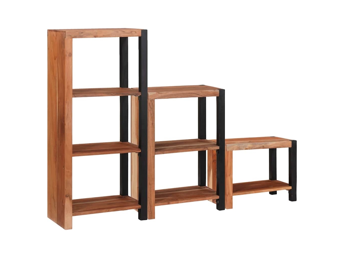 Maison Exclusive - Estante De Libros 3 Pcs Marrón 50 X 30 X 110 Cm