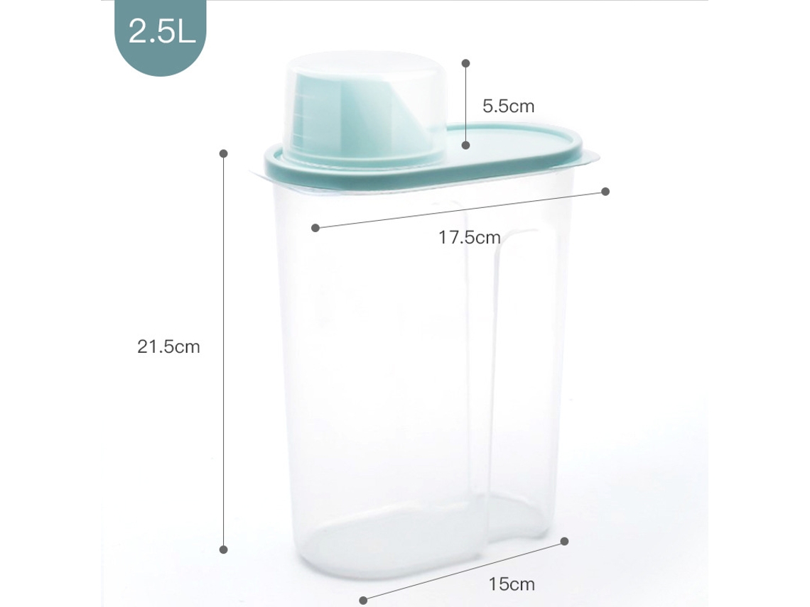 Caja de detergente con tapa, botella de plástico, contenedor creativo, cubo de almacenamiento azul nórdico de 2,5 l