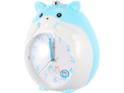 Reloj Despertador Escritorio Diseño De Hámster Azul Dibujos Animados, Luz Nocturna Suave.