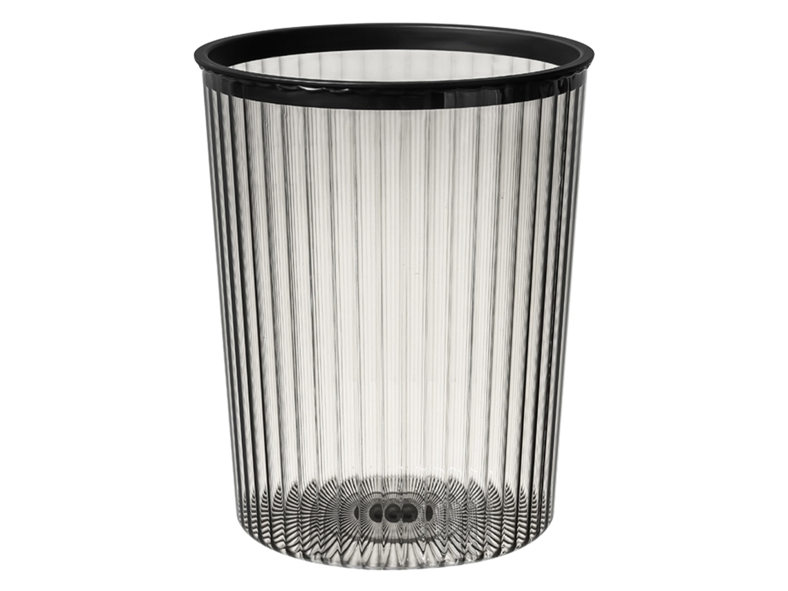 Bote De Basura Transparente De Gran Capacidad Con Diseño De Aro De Presión, Moderno Cubo De Basura Transparente Para Cocina Y Baño