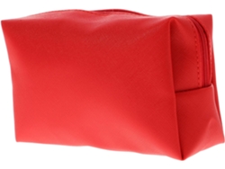 Mini Neceser Rojo Portátil Con Costuras Brillantes Para Guardar Maquillaje.