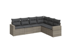 Maison Exclusive - Set De Muebles De Jardín 6 Pzas Y Cojines Ratán Sintético Gris