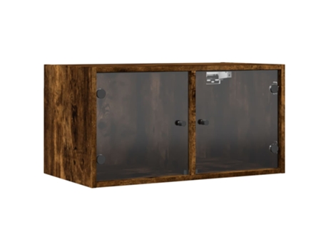 Mueble de pared puertas de vidrio roble ahumado VIDAXL (68.5 x 37 x 35 cm)