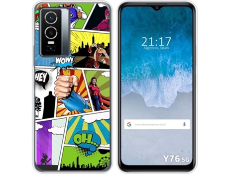 Carcasa para Vivo Y76 5G TUMUNDOSMARTPHONE Dibujos Comic Multicolor
