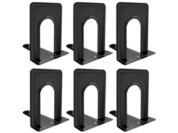 2026altiro-sujetalibros Antideslizantes De Metal Negro, 6x5x6 Pulgadas, 6 Piezas (3 Pares) Para Estantes