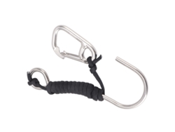 Gancho De Buceo De Acero Inoxidable Para Arrecifes, Con Cuerda Y Hebilla De Liberación Rápida, Color Negro.