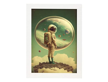 NACNIC Poster Astronauta En Estilo Surrealismo Cinematográfico Ilustraciones Y Grabados De Historieta Abstracta Y Artística A3 Marcos Blancos