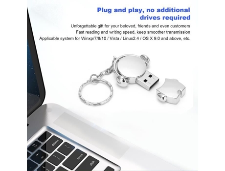 HURRISE U Disk Unidad Flash USB 2.0 Conveniente y Compacta con Regalo de Negocios de Metal