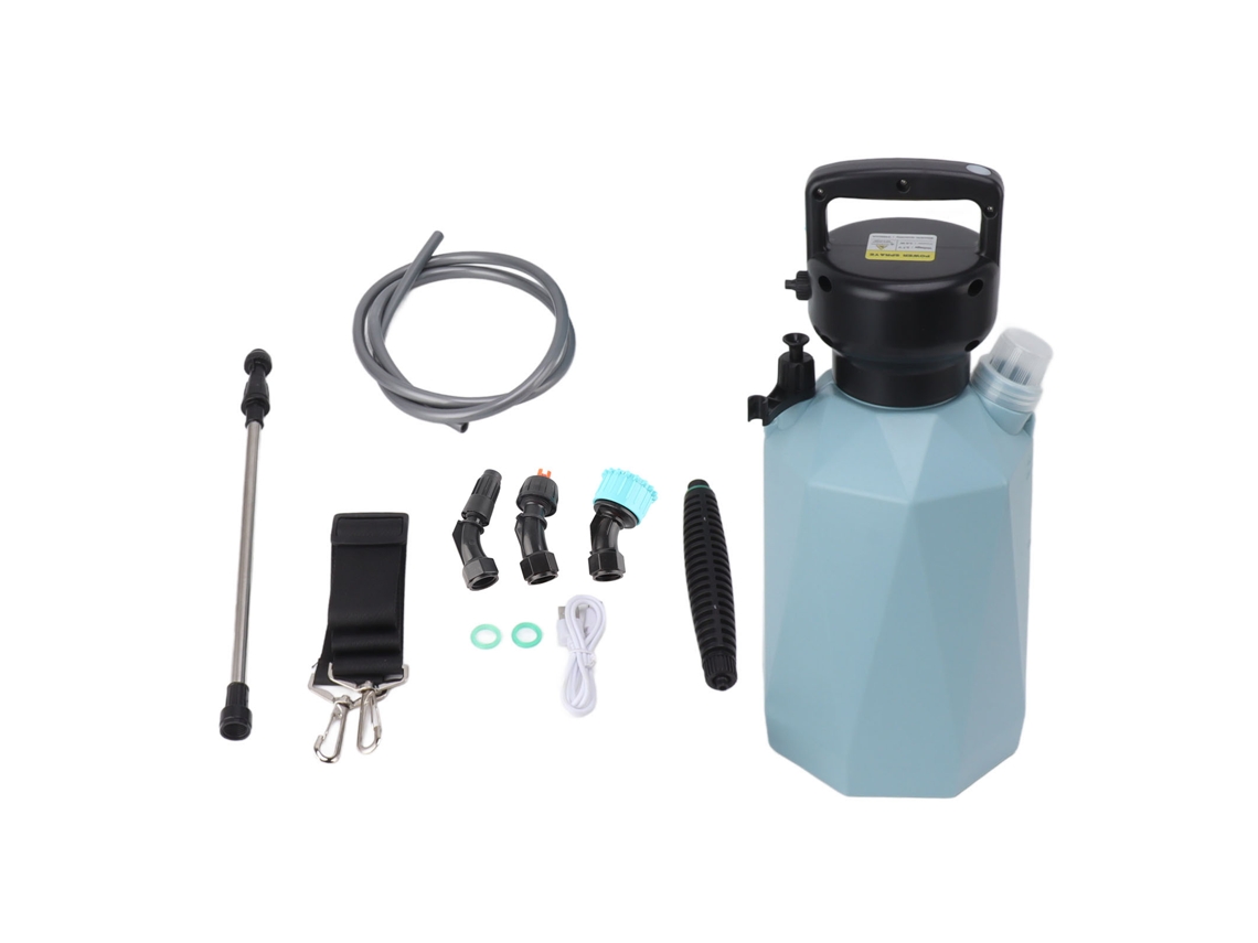 Pulverizador Eléctrico De Alta Potencia De 5 Litros A Batería Con 3 Boquillas Para Jardín - Azul