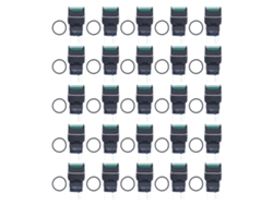 Kit De 25 Interruptores Pulsadores Momentáneos Cuadrados De 16 Mm Con Bloqueo Automático Y Luz Verde De 12 V.