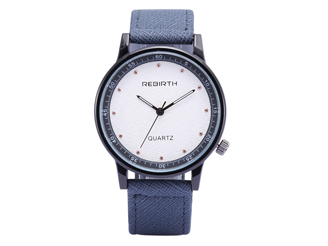 Reloj De Pulsera Analógico De Cuarzo Con Esfera Redonda Y Correa Ajustable De Pu, Estilo Clásico De Negocios (azul)