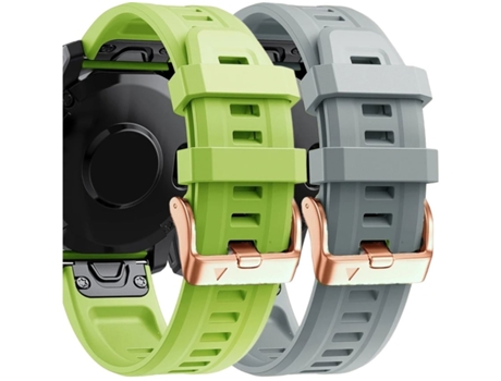Correa Silicona Cierre Metálico para Garmin Fenix 5S Plus Verde y Gris Pack 2X VEANXIN