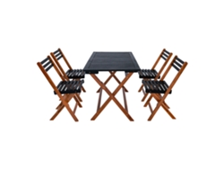 Set de muebles de jardín Altamura 5 piezas - EfectoMadera/Gris Certificación FSC [EN.CASA]