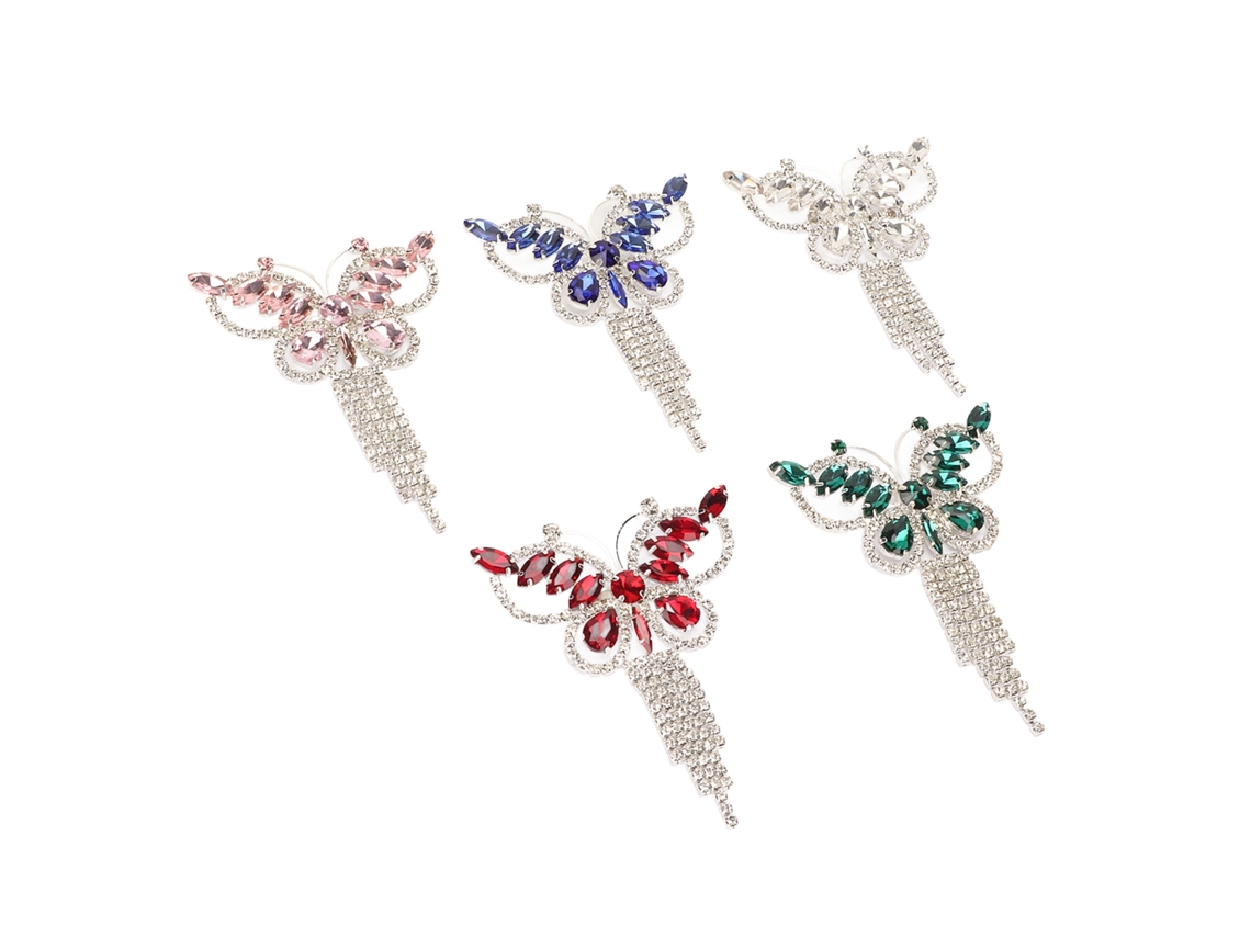 5 Broches De Cristal Con Diamantes De Imitación, Estilo Elegante Para Fiestas, Bodas Y Navidad.
