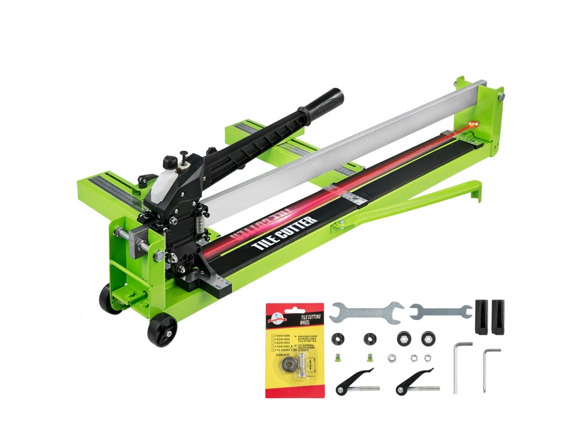 Cortadora de azulejos manual profesional de 1000 mm con guía láser y base de acero Tekmaquinas