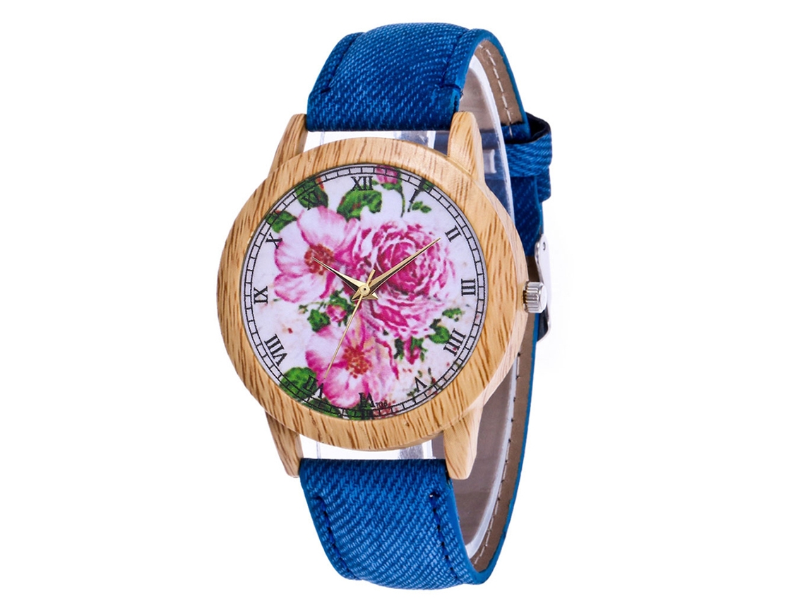 Reloj De Pulsera De Aleación Con Correa De Lona, Estilo Moderno, Esfera Redonda (azul)