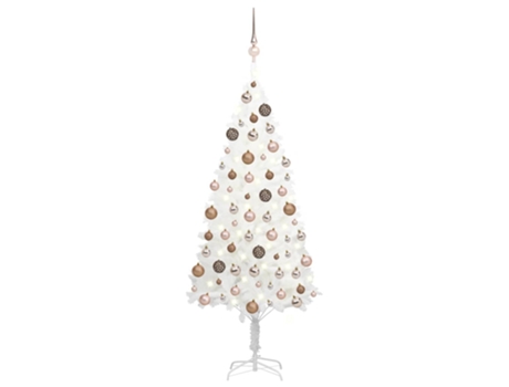 Árbol de Navidad preiluminado VIDAXL con luces y bolas blanco (120 cm)