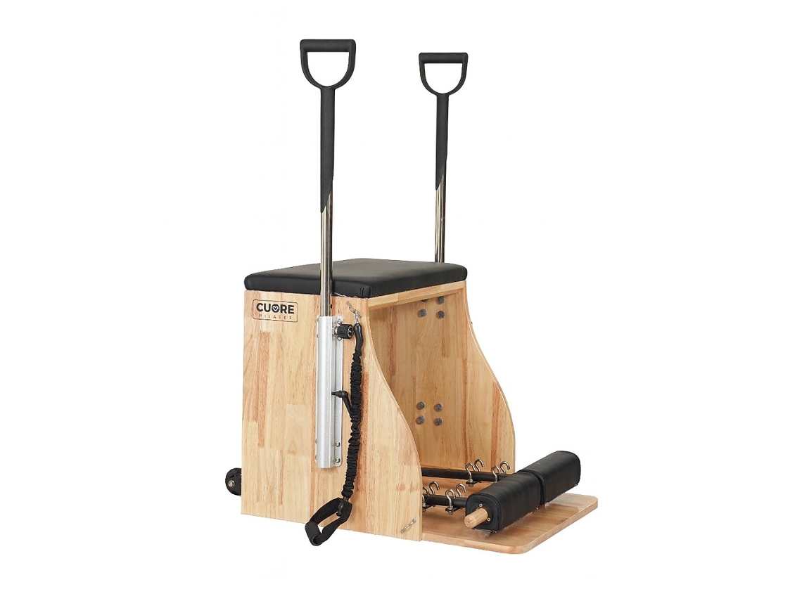Silla De Pilates Cuore Pilates – Estructura En Madera Maciza, Acolchado Eva Alta Densidad, Tapizado Negro Lavable
