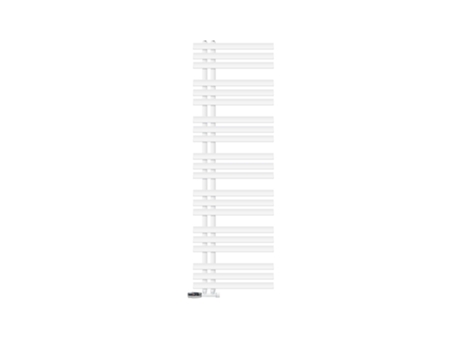 Radiador de baño LUXEBATH Iron EM 500x1600 mm blanco con embellecedor de conexión y termostato