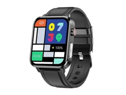 Reloj inteligente Bluetooth Loaniy E86 de 1,7 pulgadas con monitor de frecuencia cardíaca, color cuero negro Ly Ebike