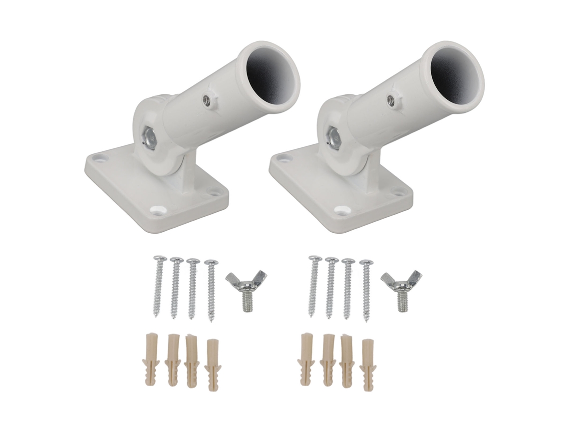 Soporte ajustable de aleación de aluminio para mástil de bandera, montaje en pared, 180 grados, 2 unidades | Sin marca