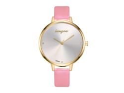 Reloj De Pulsera Analógico De Cuarzo Para Mujer Con Correa Sencilla Clásica De Pu Rosa.