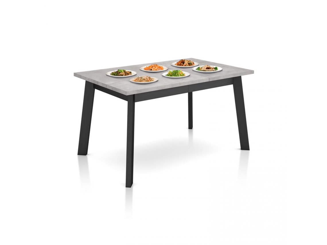 Mesa de comedor Naira 140 Cemento Negro 141 x 74 x 90 cm