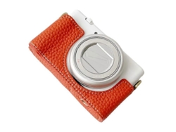 Bolsa de cuero sintético con textura de lichi para cámara Sony ZV 1 II/ZV 1M2/ZV 1F, con tapa inferior y batería fácil de reemplazar.