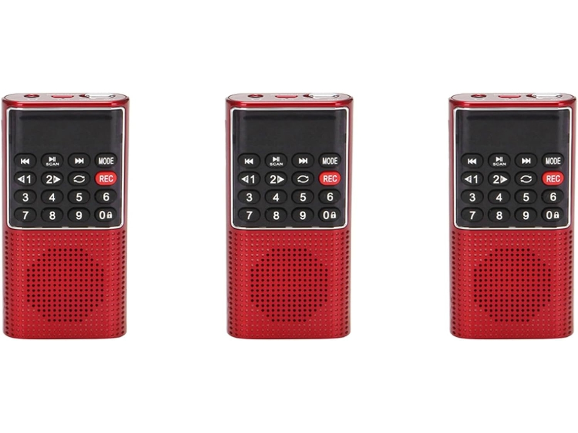 3x L 328 Mini Radio Portátil De Bolsillo Fm Con Búsqueda Automática Y Reproductor De Audio Mp3