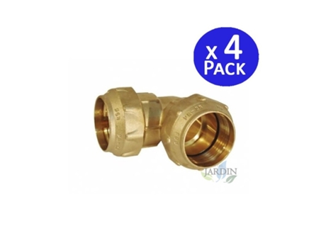 4 X Codo Latón 32Mm Para Tubería De Polietileno SUINGA